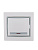 Выключатель 1-кл. СП Mira 10А IP20 с подсветкой с сер. вставкой бел. LEZARD 701-0215-111