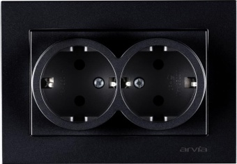 Розетка 2-м СП KAREN 16А IP20 с заземл. в сборе черн. ARVIA 20 07 2000 907