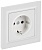 Розетка BRITE РСР14-1-0-БрАБ 16А в сборе с заземл. защ. шторки арктич. бел. IEK BR-R14-16-K91-F