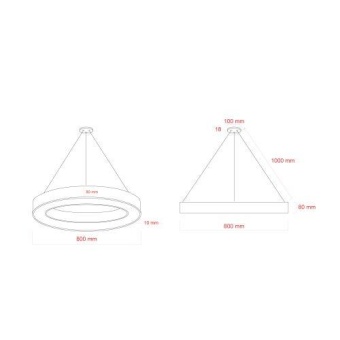 Светильник светодиодный Geometria Ring SPO-134-W-40K-056 56Вт 4000К 4200Лм IP40 800х80 бел. подвесной драйвер внутри ЭРА Б0058906
