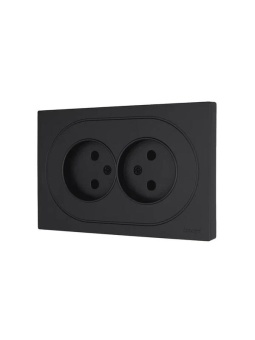 Розетка 2-м СП OSEN без заземл. ПБТ механизм черн. бархат LEZARD 743-4200-128B