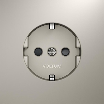Розетка 1-м СП S70 16А с заземл. защ. шторки механизм кашемир Voltum VLS040203