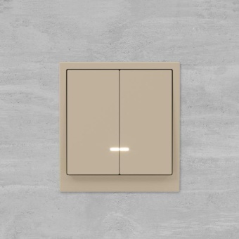 Переключатель 2-кл. KANT с подсветкой ванильн. марципан DKC 7015144