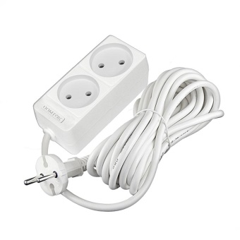 Удлинитель 2х5м без заземл. 10А IP20 2.2кВт ПВС 2х1 бел. DOMTOK 2347