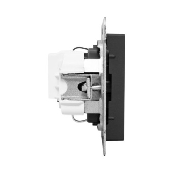 Розетка СП Эпика 16А с заземл. защ. шторки механизм черн. EKF UP1-SOB-111