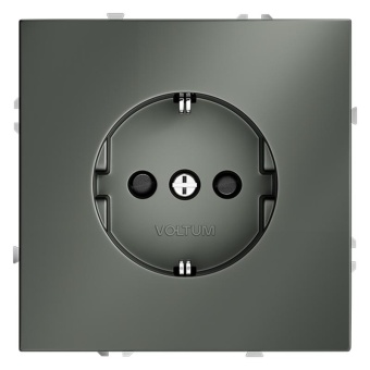 Розетка 1-м СП S70 16А с заземл. защ. шторки механизм титан Voltum VLS040206