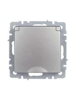 Розетка BRITE РСбш10-3-44-БрС 16А IP44 с заземл. защ. шторки с крышкой механизм сталь IEK BR-R16-16-44-K46