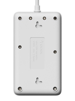 Удлинитель с сетевым фильтром 3х1.5м 10А 4USB + 2USBC 2500Вт ПВС 3х1 прямоуг. бел. КОСМОС FKsm1.5m-3gPF(W)USB