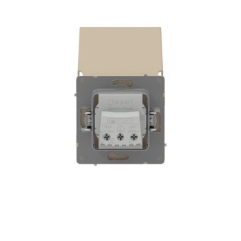 Розетка силовая KANT IP44 2P+E защ. шторки с крышкой ванильн. марципан DKC 7015013